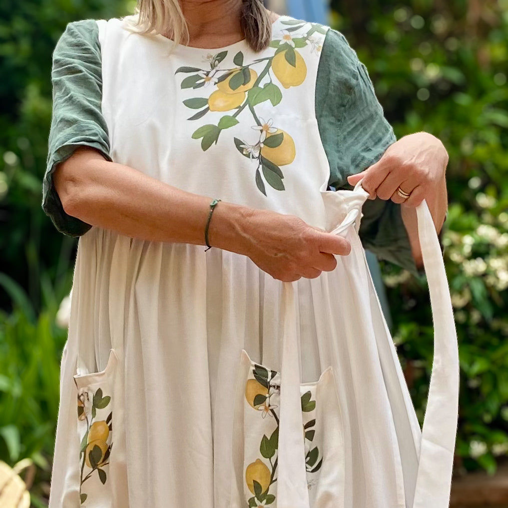 Lemon Tree - abito grembiule, corto, bianco - OUTGOING