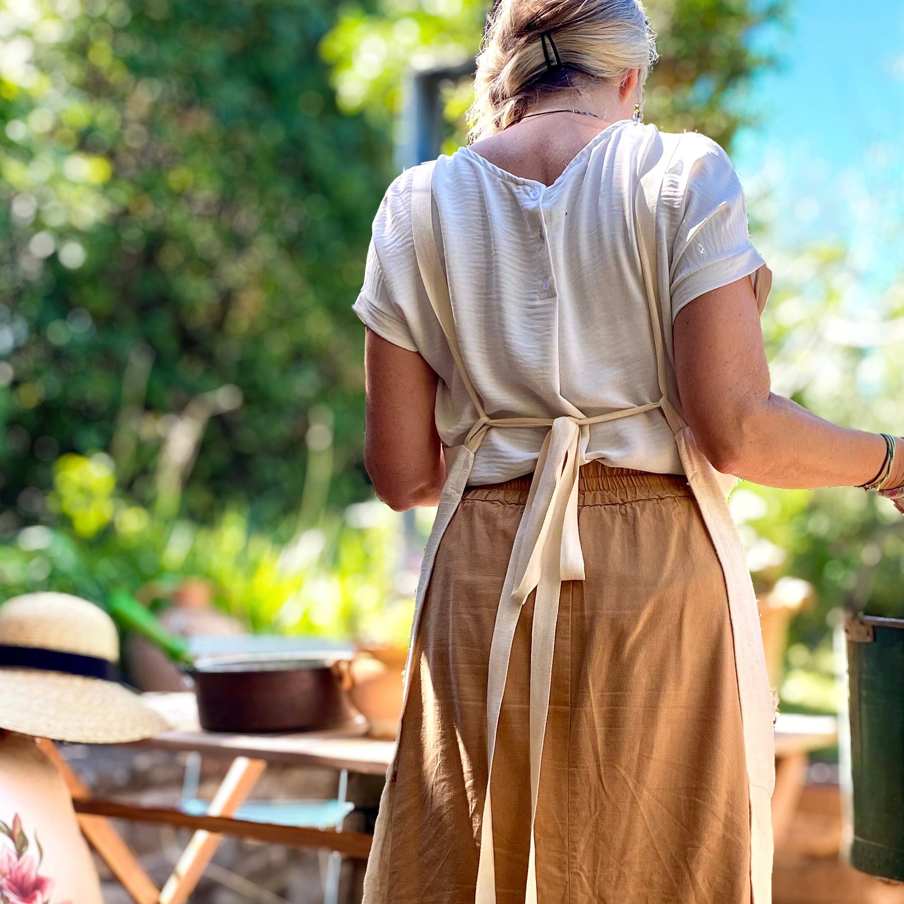 Amaryllis flower - grembiule da cucina, 100% canapa - Limited Edition