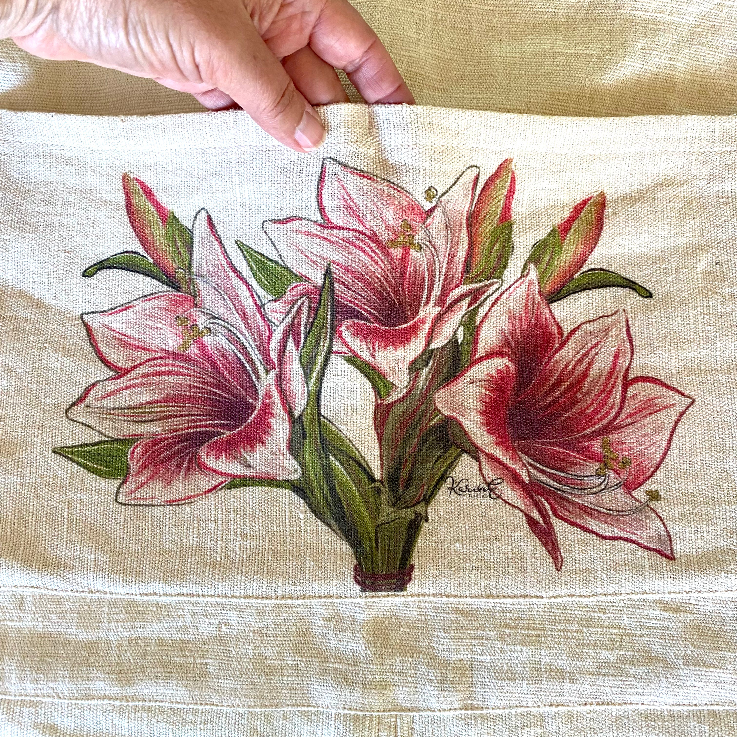 Amaryllis flower - grembiule da cucina, 100% canapa - Limited Edition