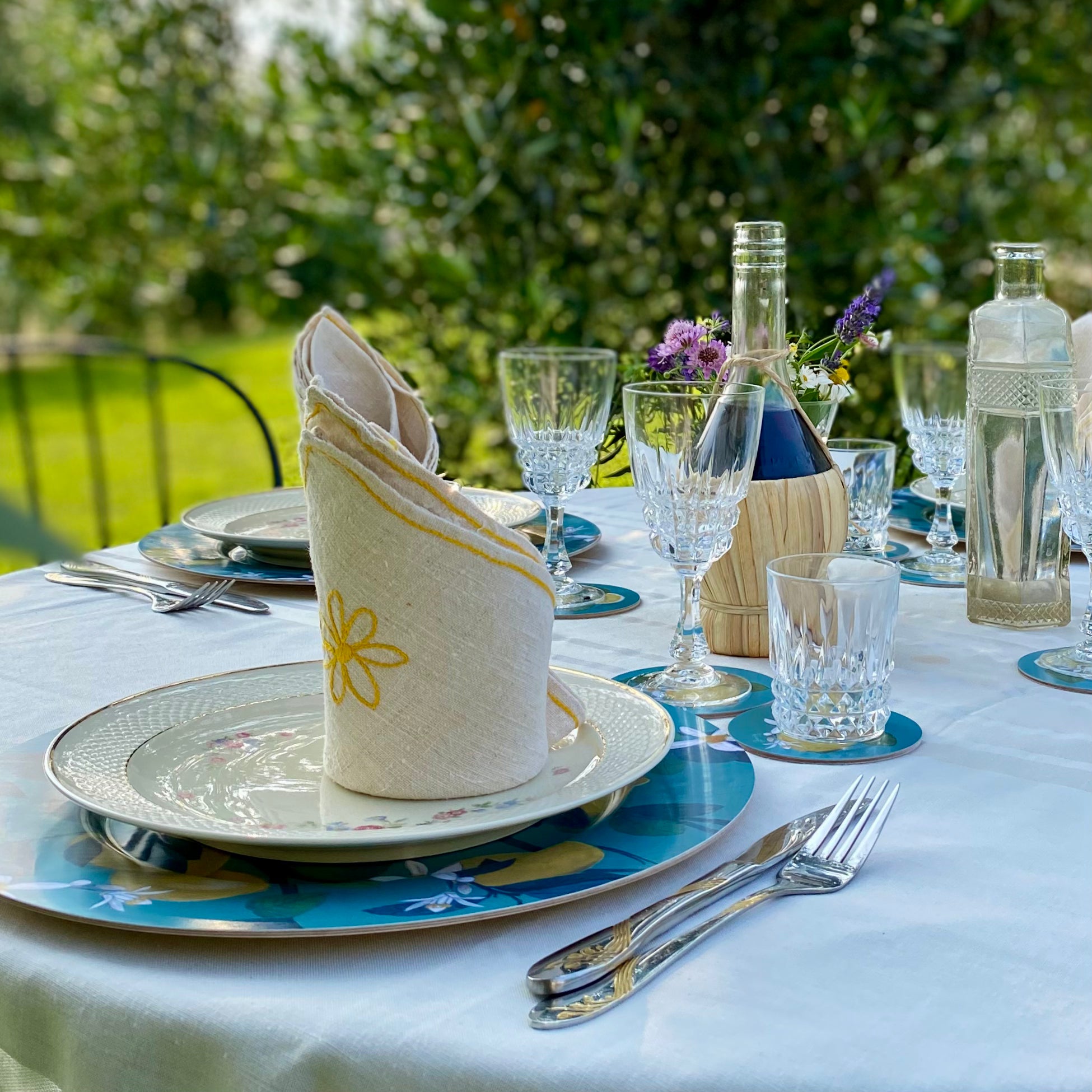 Giardini Naxos - sottopiatto, limoni, verde acqua, confezione da 6