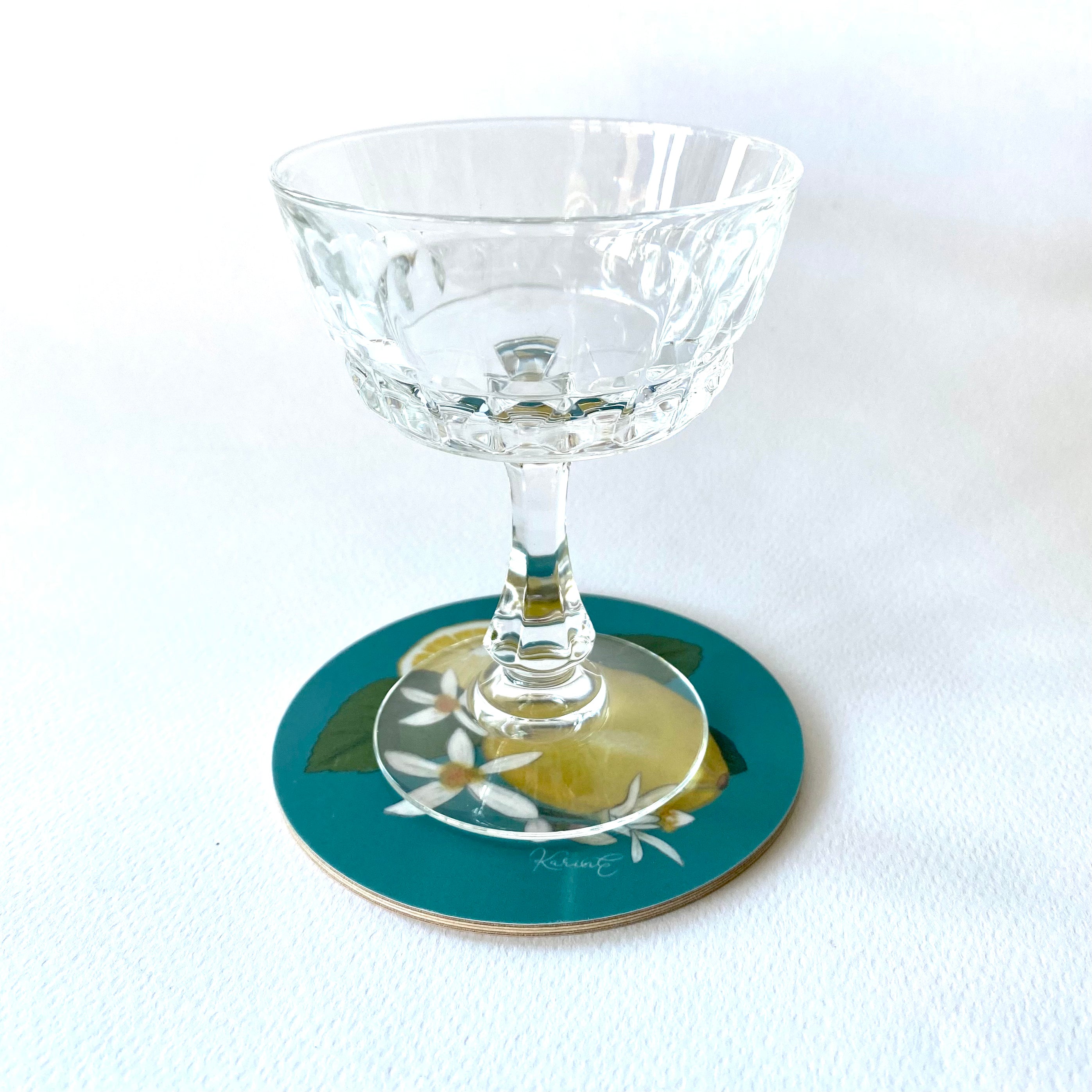 Isola Bella - sottobicchieri, limoni, verde acqua, 6 pz