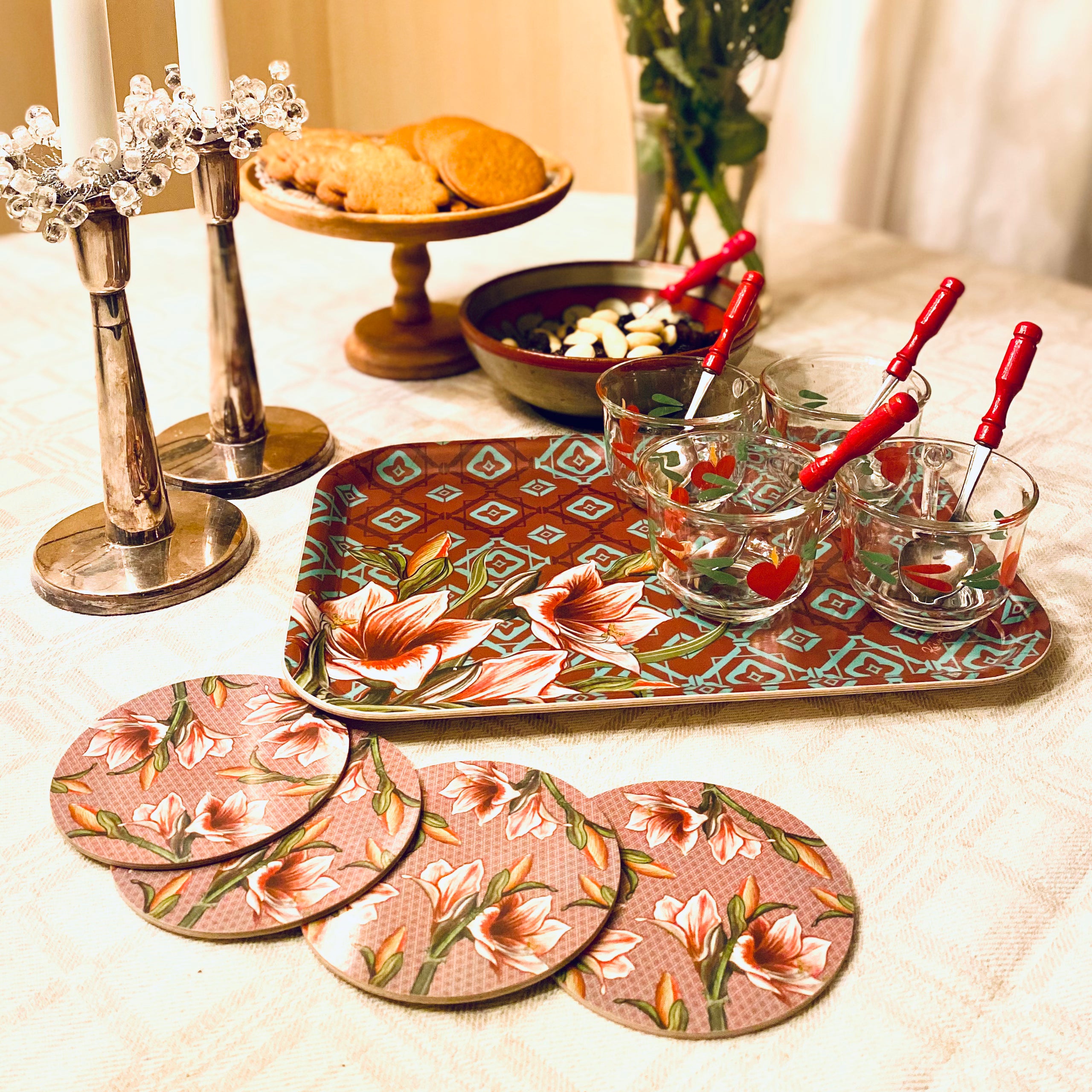 Mix&Match - vassoio da caffè, 27x20cm, Amaryllis, rosso, NOVITÀ