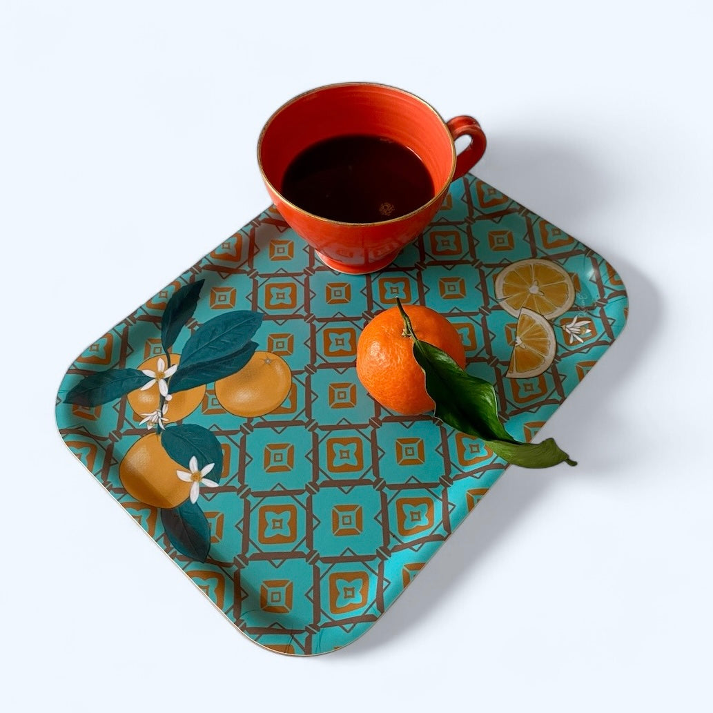 Mix&Match - vassoio da caffè, 27x20 cm, agrumi, turchese, NOVITÀ
