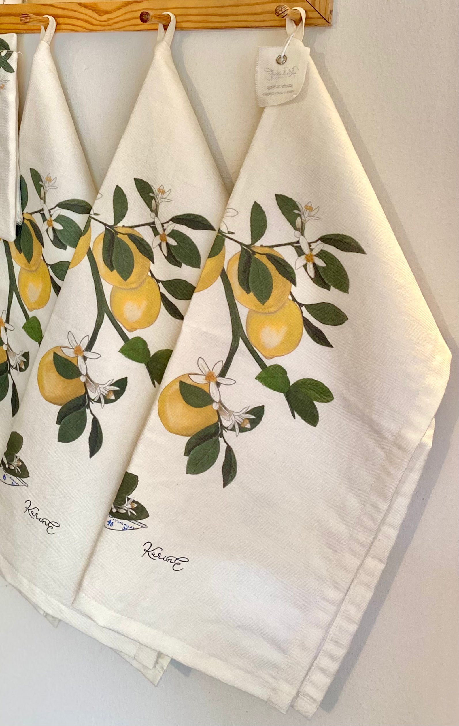 Lemon Tree - asciughino da cucina, 100% cotone organico, limoni, 55x45 cm - OUTGOING