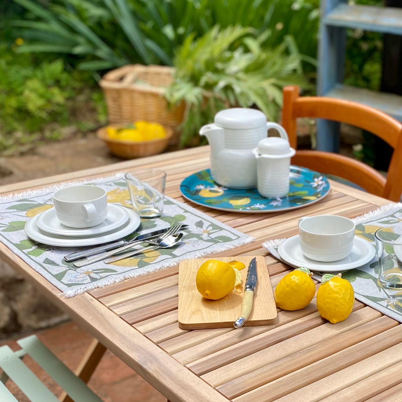 Set tovaglietta americana antimacchia, limoni, 2 pz, cm 45x35 - EDIZIONE LIMITATA