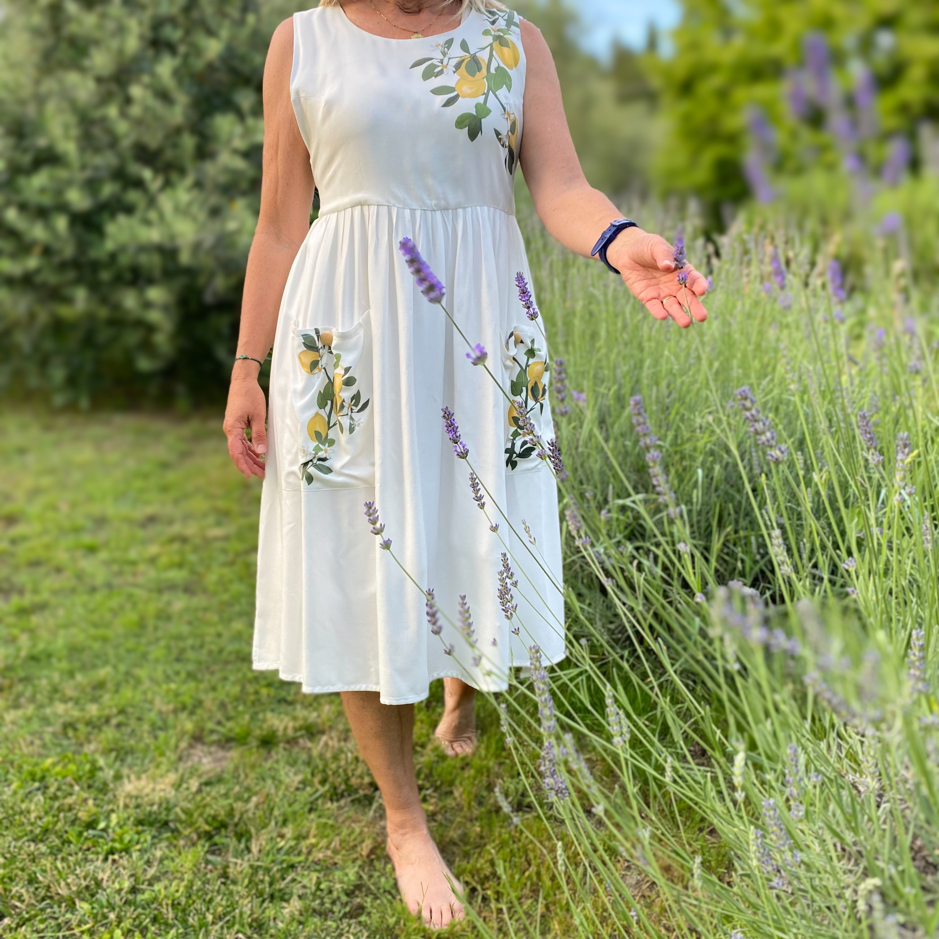 Lemon Tree - abito grembiule, corto, bianco - OUTGOING