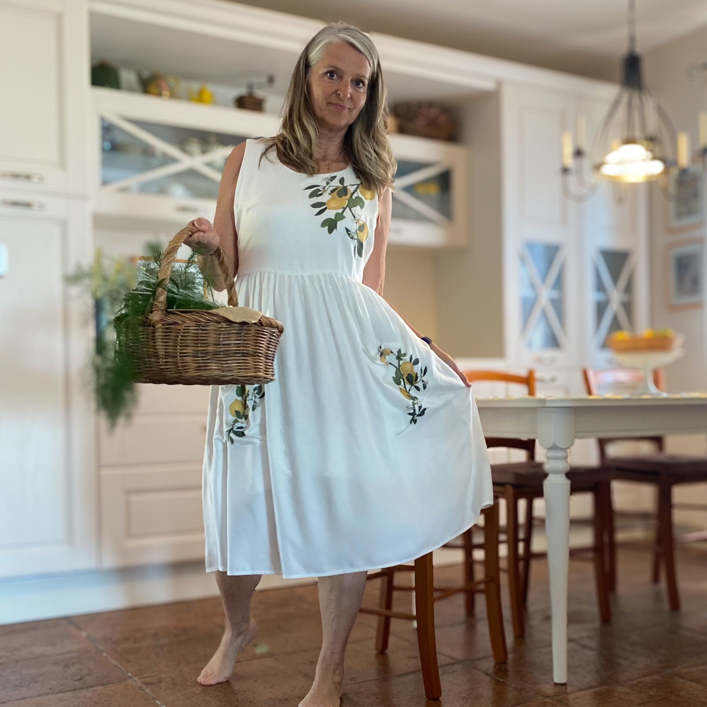 Lemon Tree - abito grembiule, corto, bianco - OUTGOING