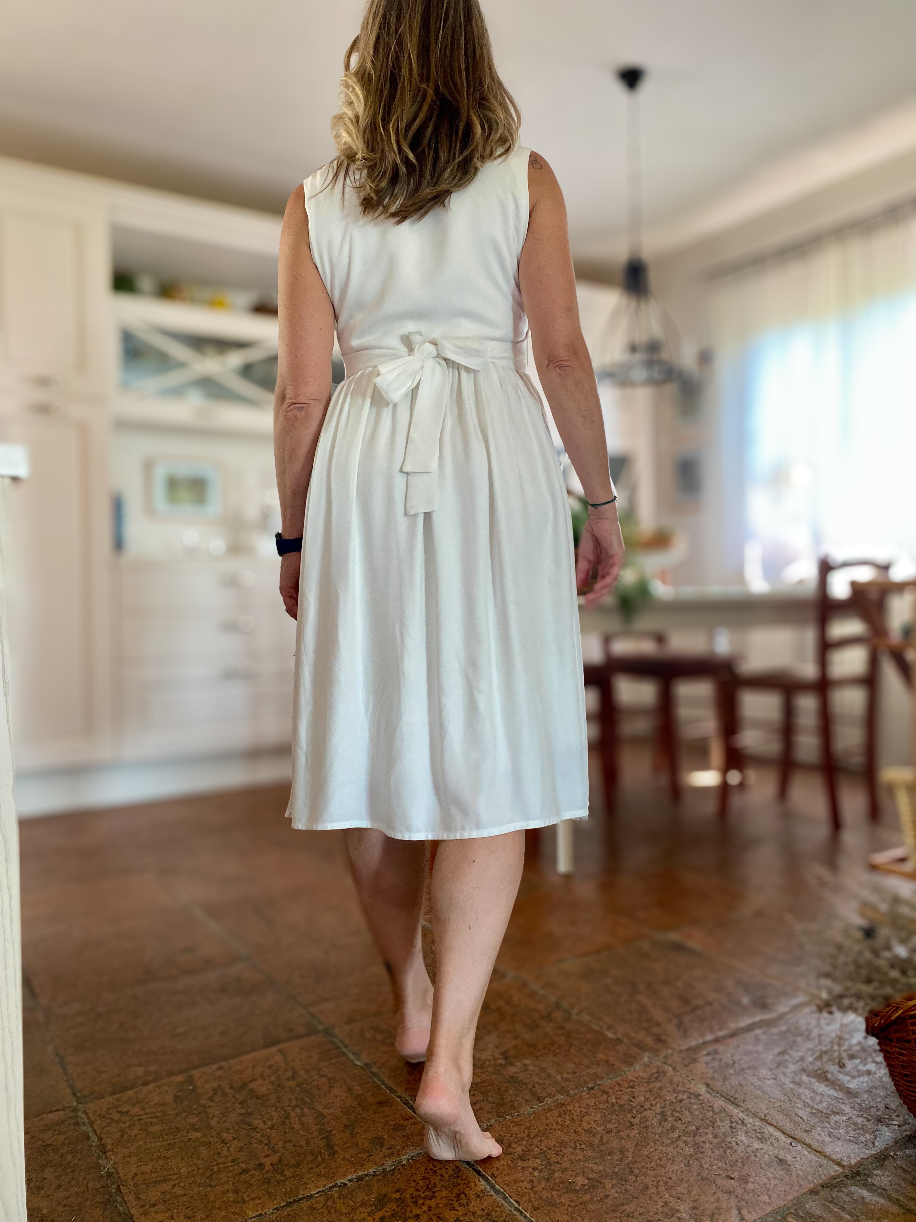 Lemon Tree - abito grembiule, corto, bianco - OUTGOING