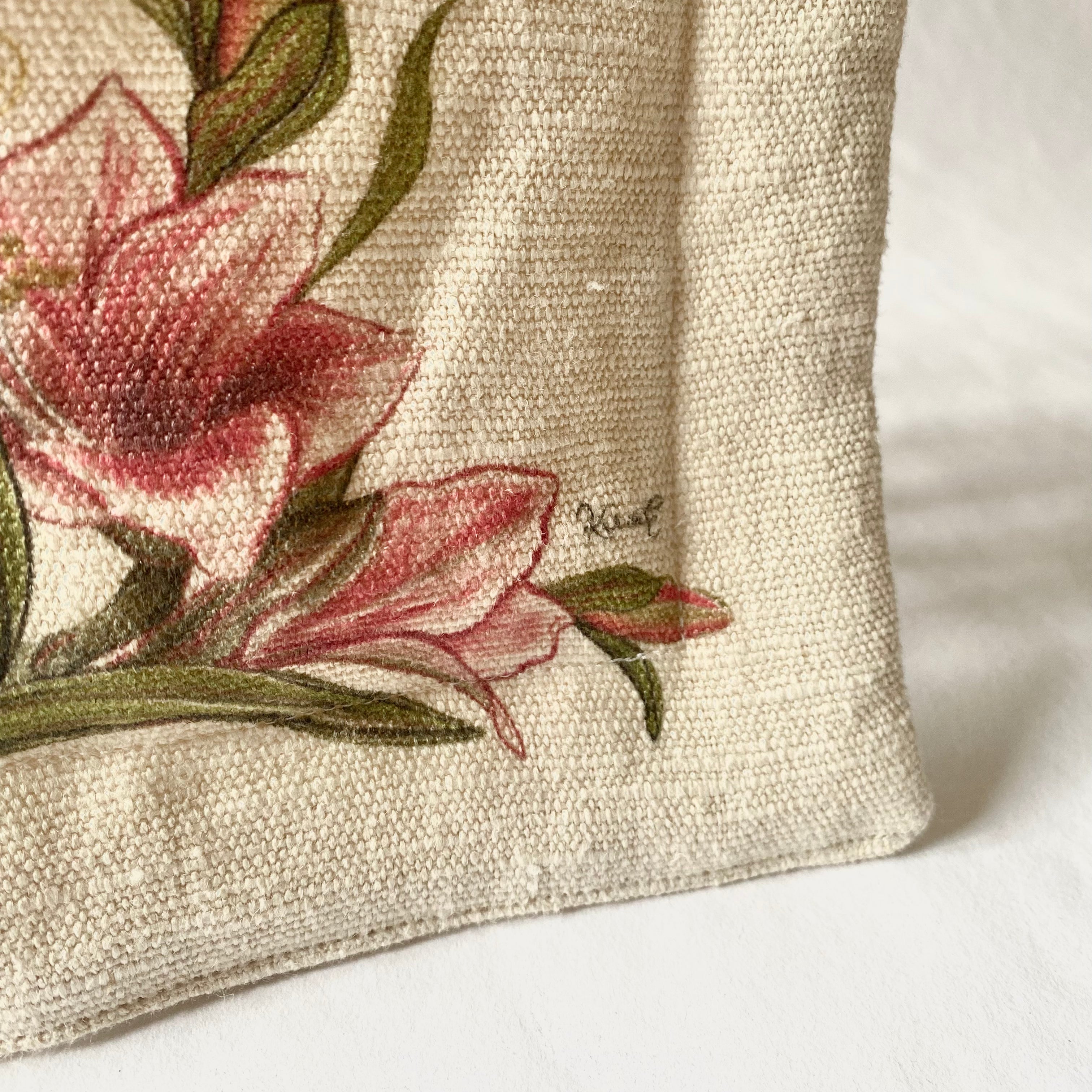 Amaryllis flower - presina, 100% canapa, 16x16 cm - Limited edition