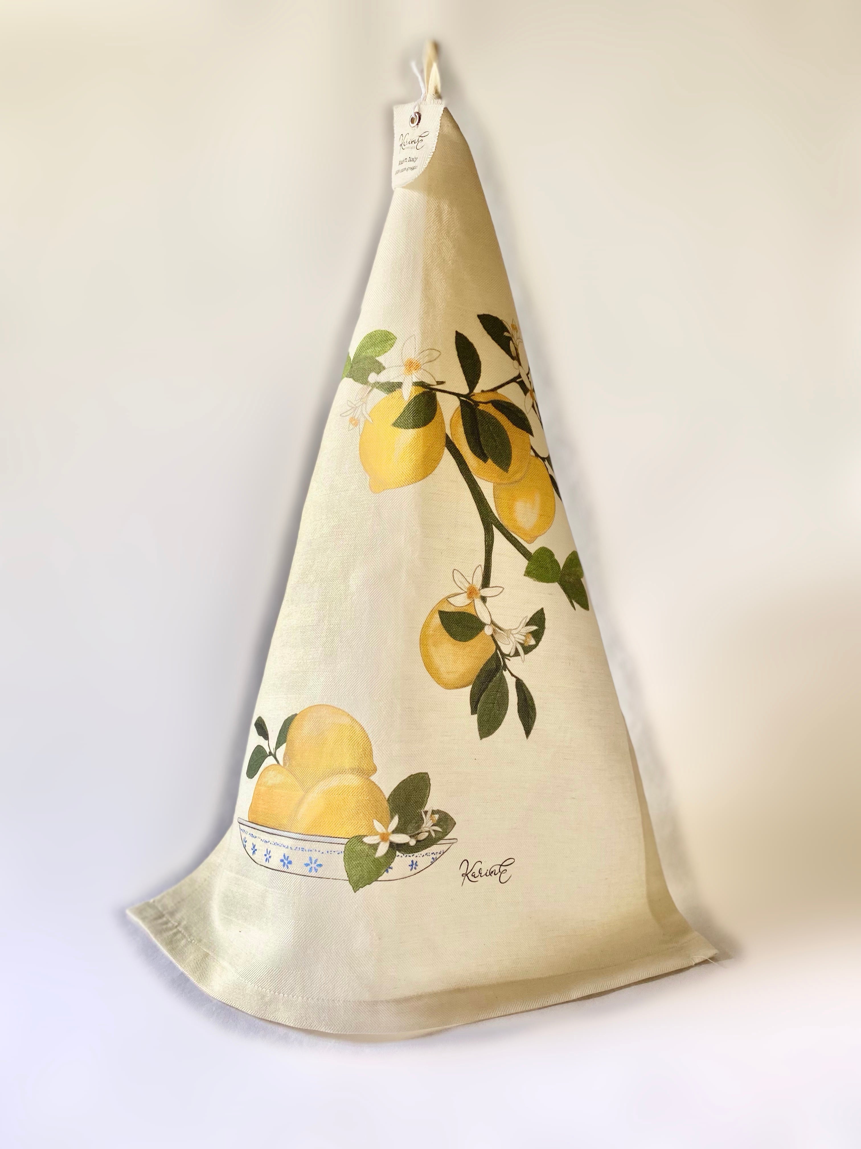Lemon Tree - asciughino da cucina, 100% cotone organico, limoni, 55x45 cm - OUTGOING