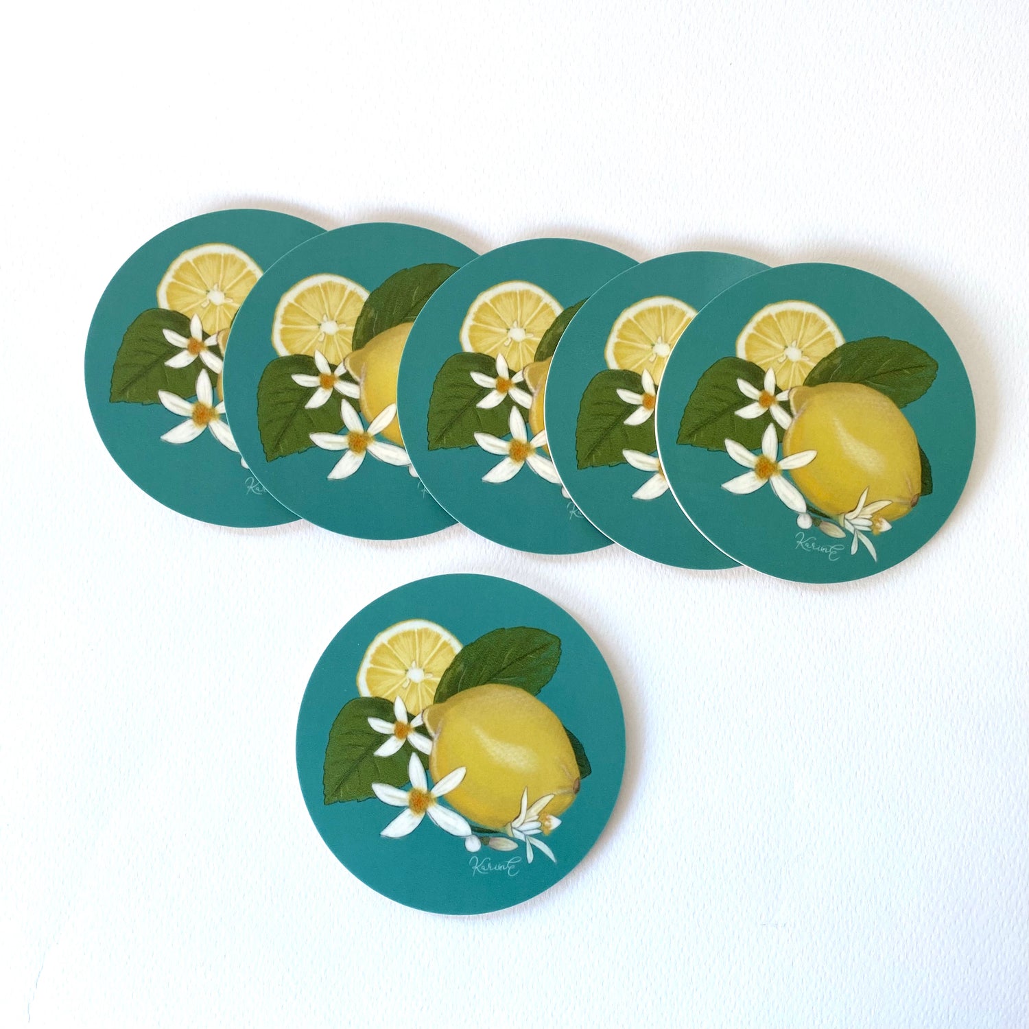 Isola Bella - coasters, emerald green, 6 pcs