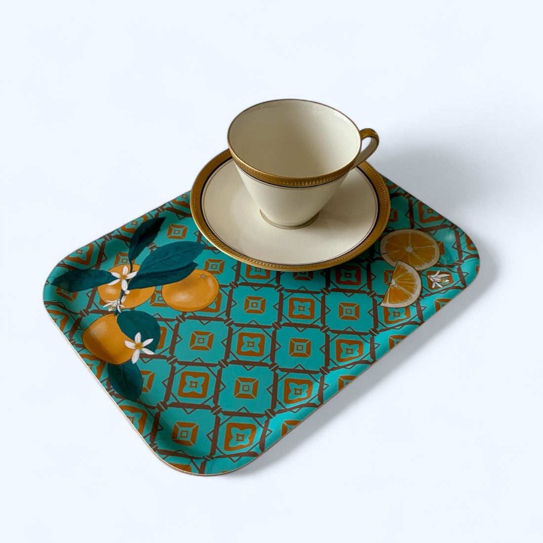 Mix&amp;Match - coffee tray, 27x20 cm, citrus fruits, turquoise, NEW