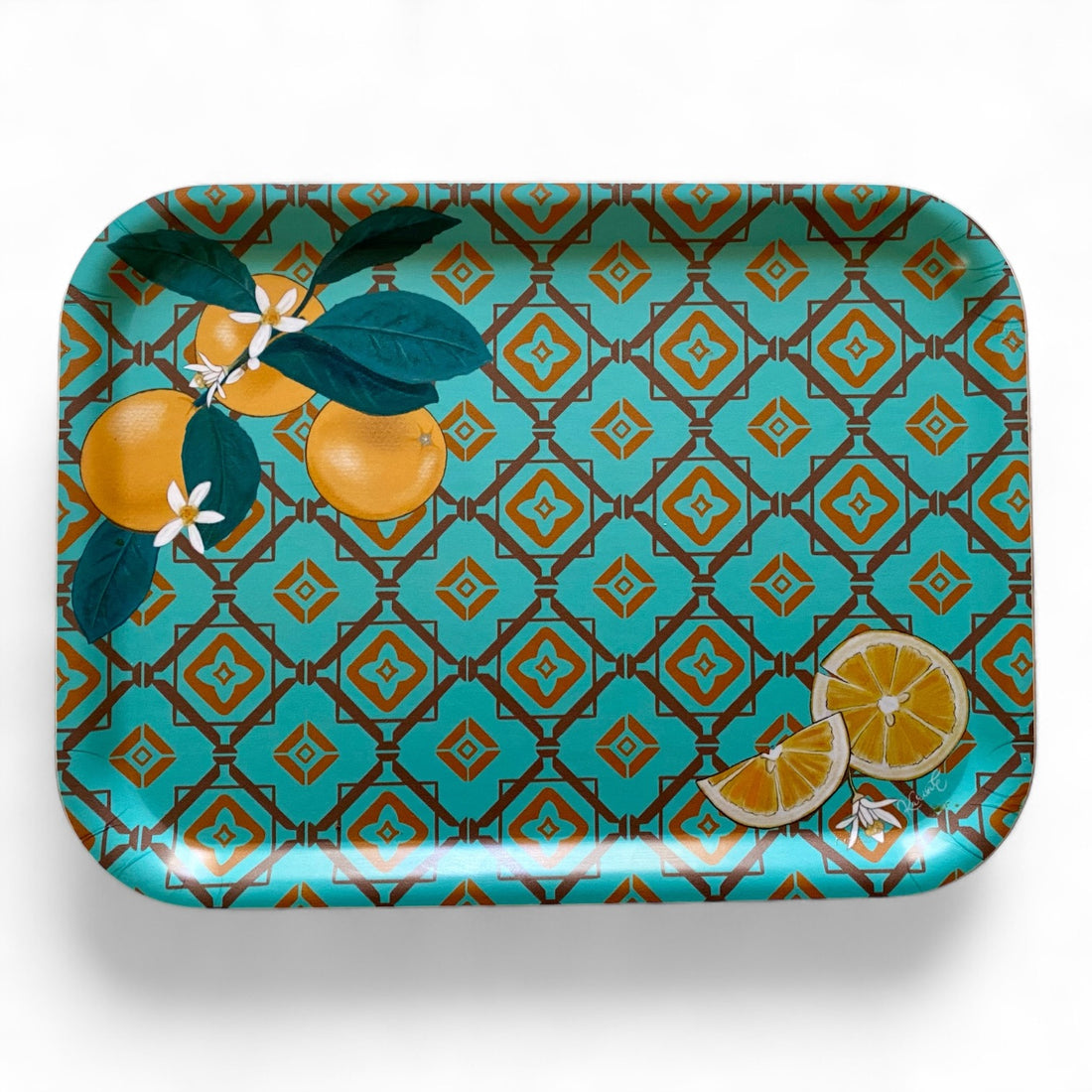 Mix&amp;Match - coffee tray, 27x20 cm, citrus fruits, turquoise, NEW