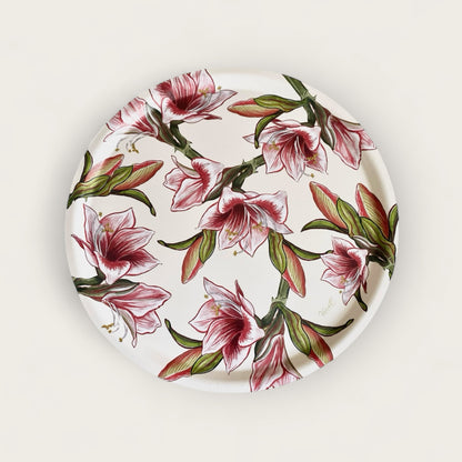 Amaryllis - round tray, cream white, 38 cm diameter